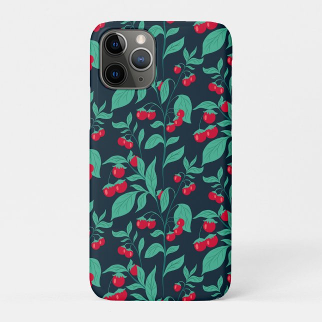 Pattern cherry tomatoes on the bushes Case-Mate iPhone case (Back)