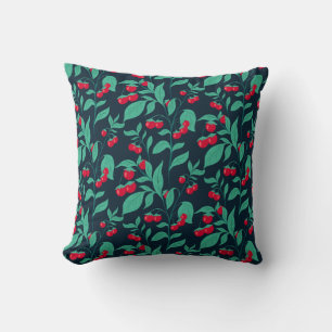 Pattern cherry tomatoes on the bushes cushion