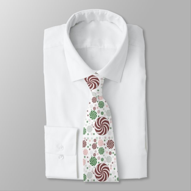 Pattern Christmas pretzel  Tie (Tied)