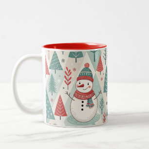 Pattern Christmas Scandinavian Two-Tone Coffee Mug