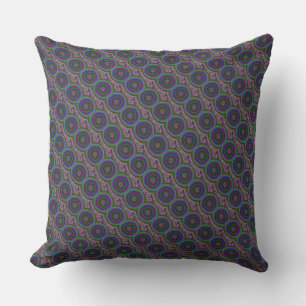 Pattern Circles Throw and Lumbar Pillows, Blue Cushion