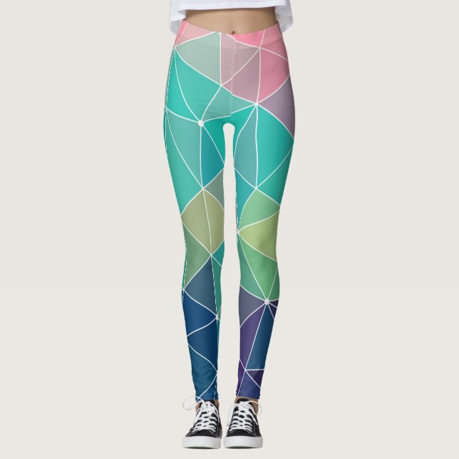 Pattern Colourful Inspiration Retro Cute  Leggings (Front)