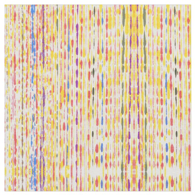 Pattern Colourful Raindrops Stripes Rainbow Fabric (Close Up)
