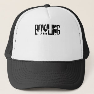 pattern cool text logo hit bowling pins overturn s trucker hat