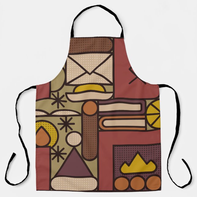 Pattern: cosy evening. Vintage illustrationabstrac Apron (Front)