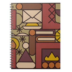 Pattern: cosy evening. Vintage illustrationabstrac Notebook