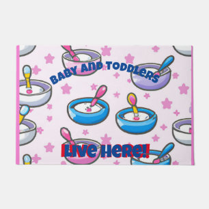 pattern cute baby feeding bowls in cartoon doormat