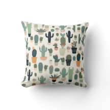 Pattern Cute Cactus Green Minimal Illustration