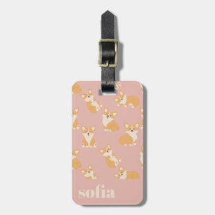 Pattern Cute Corgi luggage tag for dog lover