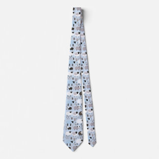 Pattern Cute Sheep Pastel Blue Colour Minimal Tie