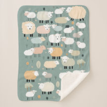 Pattern Cute Sheep Pastel Colours Minimal
