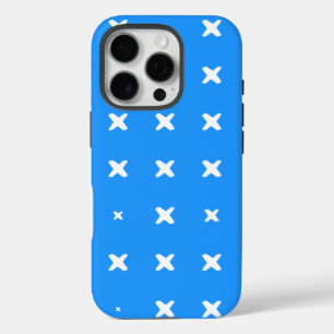 Pattern Design in Blue and White iPhone 16 Pro Case