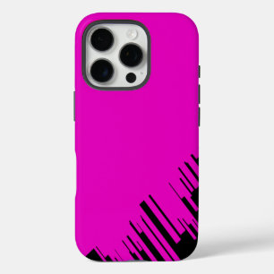 Pattern Design in Hot Pink and Black iPhone 16 Pro Case