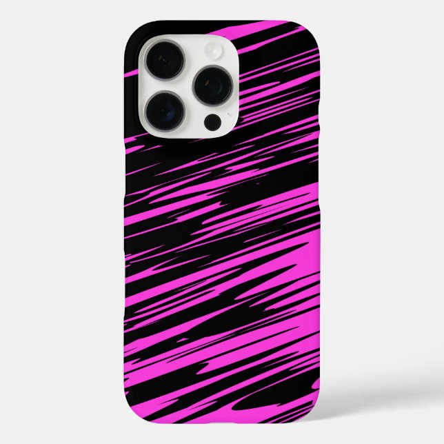 Pattern Design in Hot Pink and Black Case-Mate iPhone Case (Back)