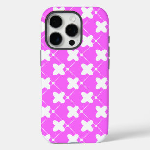 Pattern Design in Pink and White iPhone 16 Pro Case