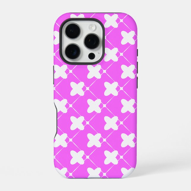 Pattern Design in Pink and White iPhone Case (Back)