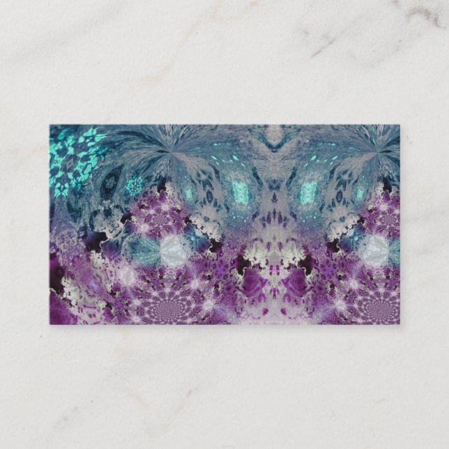 Pattern Design Ombre Tie Dye Teal Print Business Card (Front)