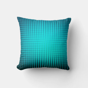 pattern design pillow in bright teal blue