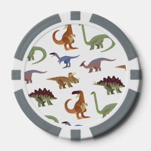 Pattern dino comic dinosaur poker chips