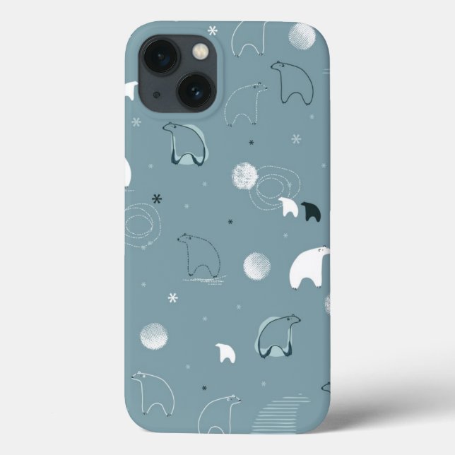 pattern displaying a cute polar Case-Mate iPhone case (Back)