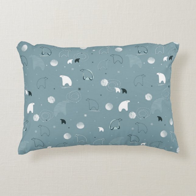 pattern displaying a cute polar decorative cushion (Front)