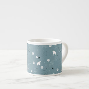 pattern displaying a cute polar espresso cup