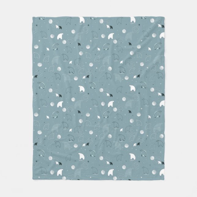 pattern displaying a cute polar fleece blanket (Front)