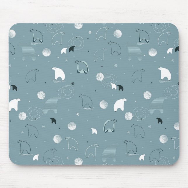 pattern displaying a cute polar mouse mat (Front)