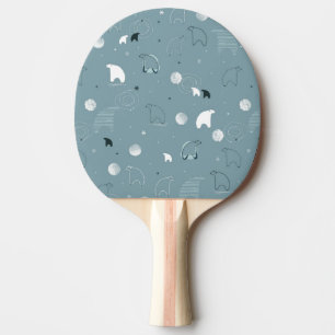 pattern displaying a cute polar ping pong paddle