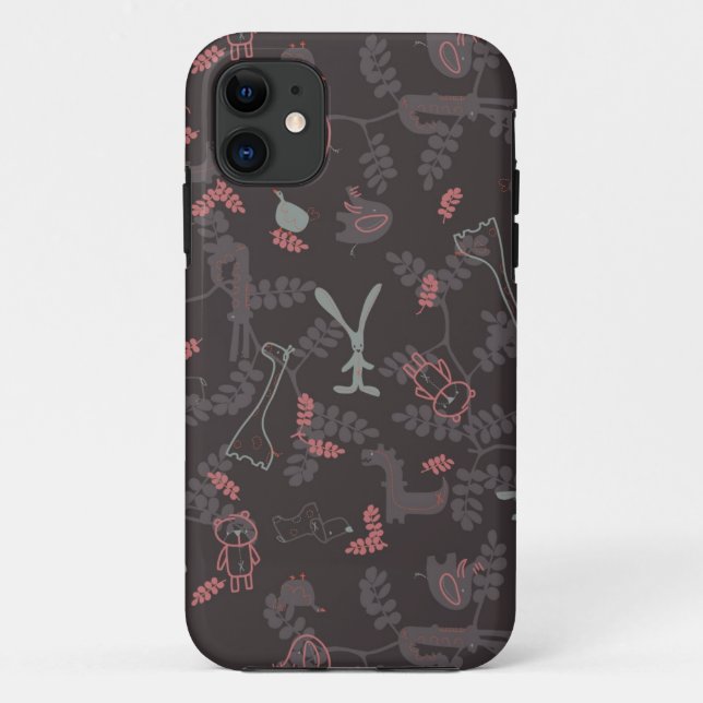 pattern displaying baby animals 1 Case-Mate iPhone case (Back)