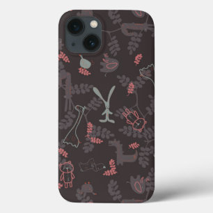 pattern displaying baby animals 1 iPhone 13 case