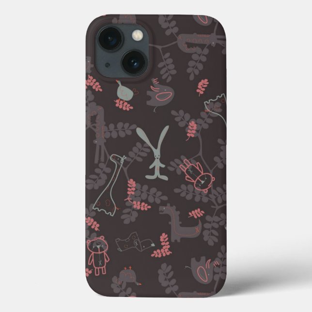 pattern displaying baby animals 1 Case-Mate iPhone case (Back)