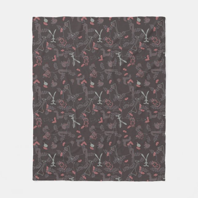 pattern displaying baby animals 1 fleece blanket (Front)
