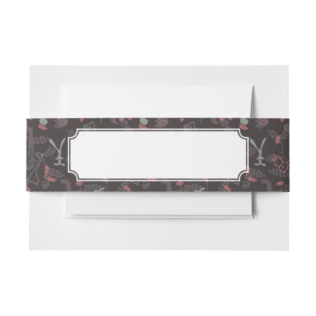 pattern displaying baby animals 1 invitation belly band (Front Example)