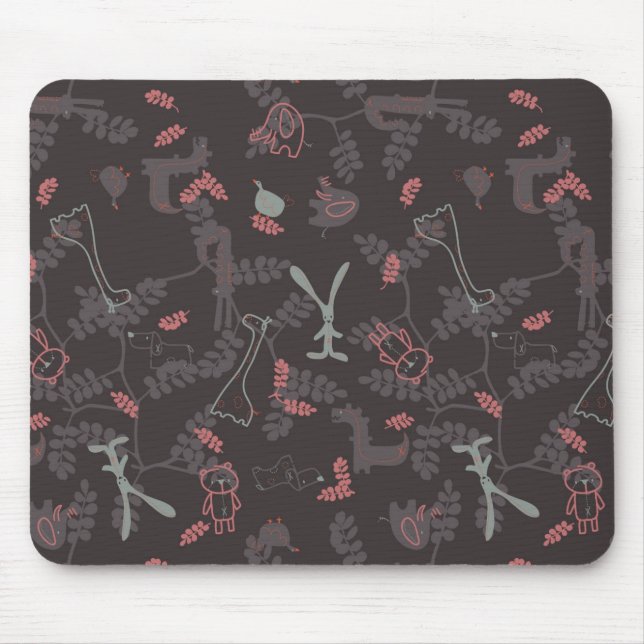 pattern displaying baby animals 1 mouse mat (Front)
