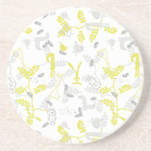 pattern displaying baby animals 2 coaster