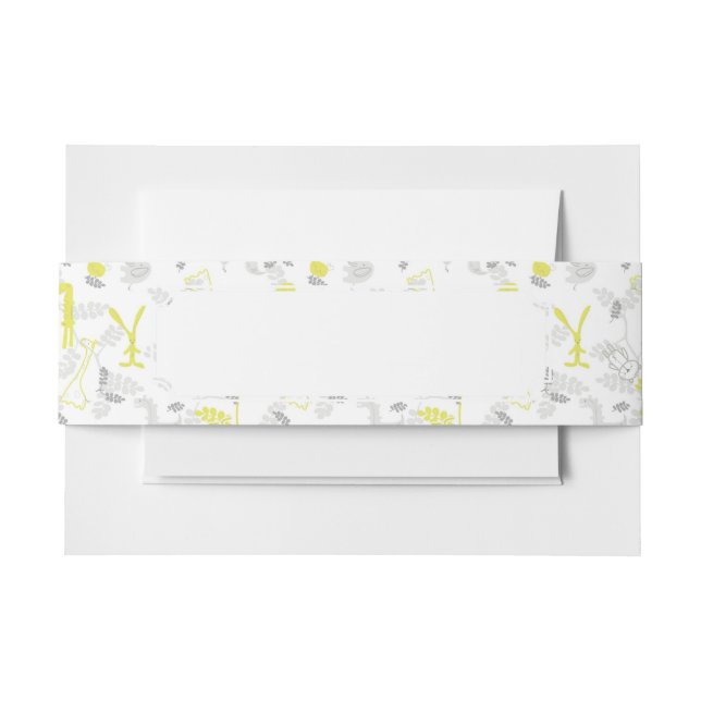 pattern displaying baby animals 2 invitation belly band (Front Example)