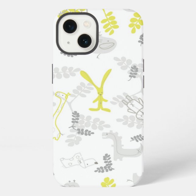 pattern displaying baby animals 2 iPhone case (Back)