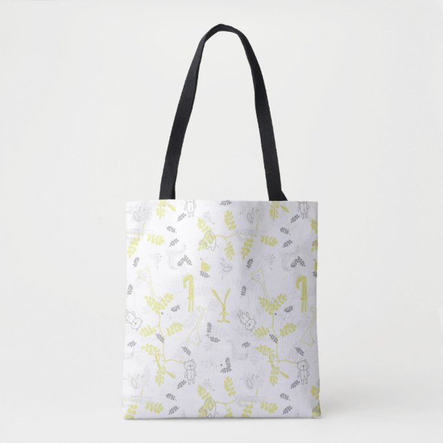 pattern displaying baby animals 2 tote bag (Front)