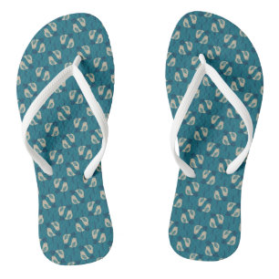 pattern displaying birds flip flops