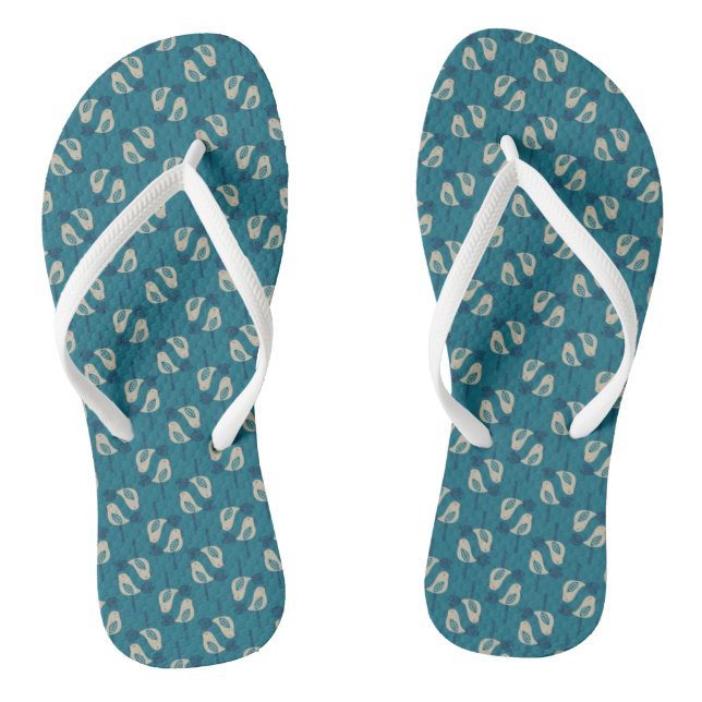 pattern displaying birds flip flops (Footbed)