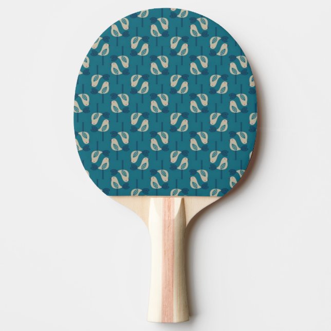 pattern displaying birds ping pong paddle (Front)