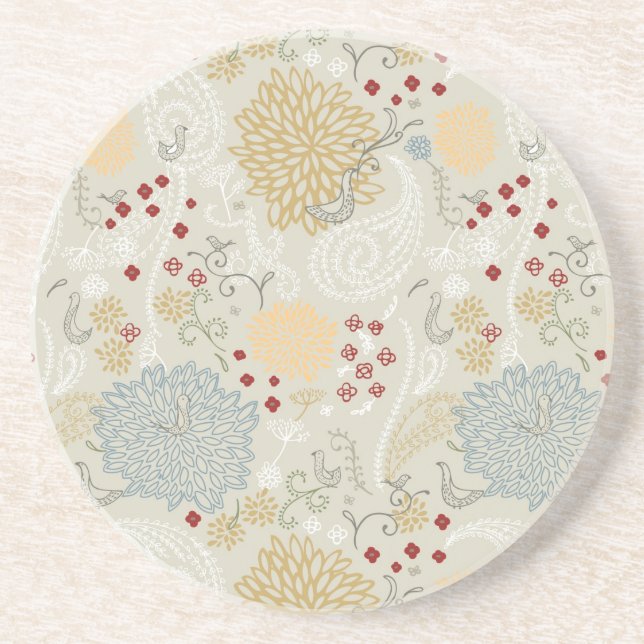 pattern displaying curly garden coaster (Front)