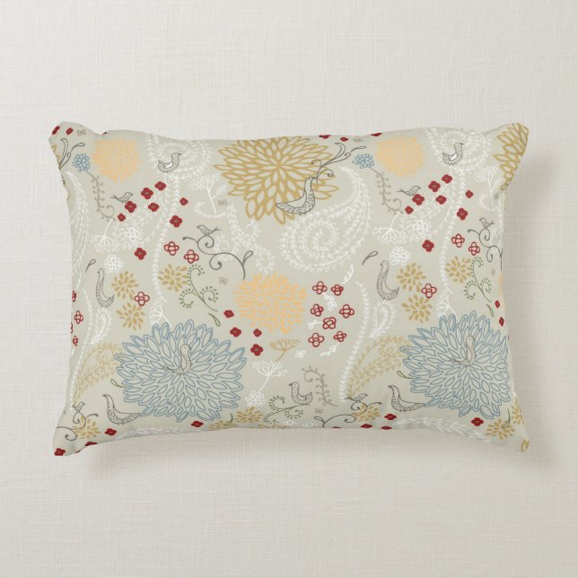 pattern displaying curly garden decorative cushion (Front)
