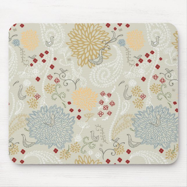 pattern displaying curly garden mouse mat (Front)