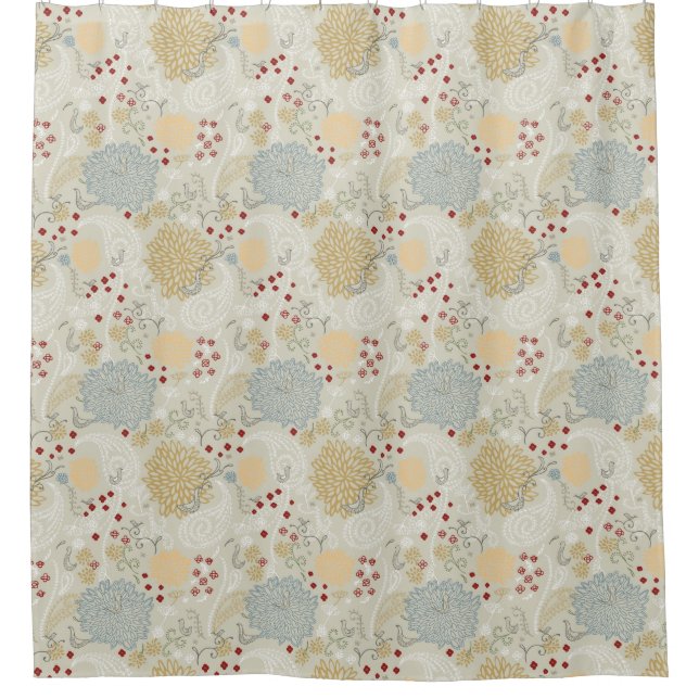 pattern displaying curly garden shower curtain (Front)