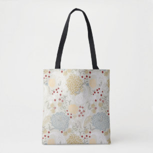 pattern displaying curly garden tote bag