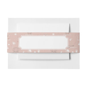 pattern displaying cute baby jungle animals invitation belly band