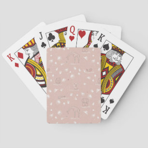 pattern displaying cute baby jungle animals playing cards