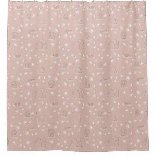 pattern displaying cute baby jungle animals shower curtain